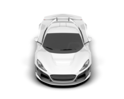 White sport car on transparent background. 3d rendering - illustration png