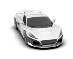 White sport car on transparent background. 3d rendering - illustration png