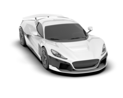 White sport car on transparent background. 3d rendering - illustration png