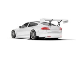 White sport car on transparent background. 3d rendering - illustration png