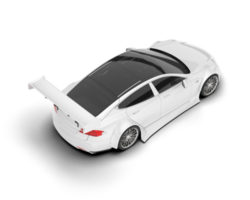 White sport car on transparent background. 3d rendering - illustration png