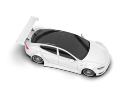 White sport car on transparent background. 3d rendering - illustration png