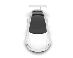 White sport car on transparent background. 3d rendering - illustration png