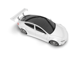 White sport car on transparent background. 3d rendering - illustration png