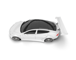 White sport car on transparent background. 3d rendering - illustration png