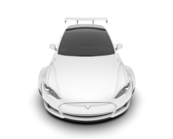 White sport car on transparent background. 3d rendering - illustration png