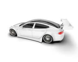 White sport car on transparent background. 3d rendering - illustration png