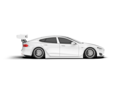 White sport car on transparent background. 3d rendering - illustration png