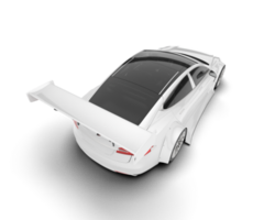 White sport car on transparent background. 3d rendering - illustration png