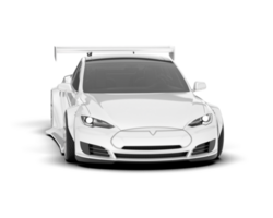 White sport car on transparent background. 3d rendering - illustration png