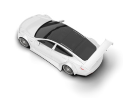 White sport car on transparent background. 3d rendering - illustration png