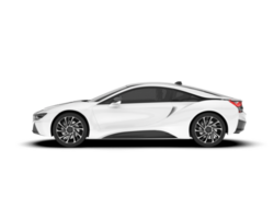 White sport car on transparent background. 3d rendering - illustration png