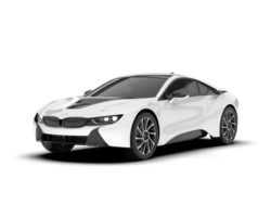 White sport car on transparent background. 3d rendering - illustration png