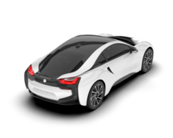 White sport car on transparent background. 3d rendering - illustration png