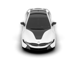 White sport car on transparent background. 3d rendering - illustration png