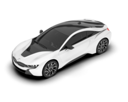 White sport car on transparent background. 3d rendering - illustration png