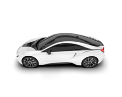 White sport car on transparent background. 3d rendering - illustration png