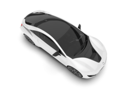 White sport car on transparent background. 3d rendering - illustration png