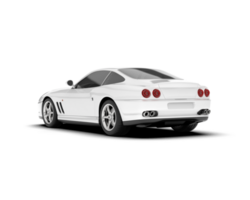 White sport car on transparent background. 3d rendering - illustration png