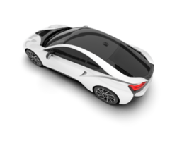 White sport car on transparent background. 3d rendering - illustration png