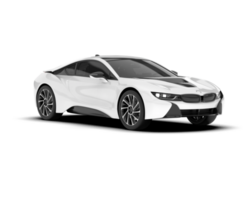 White sport car on transparent background. 3d rendering - illustration png