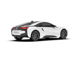 White sport car on transparent background. 3d rendering - illustration png