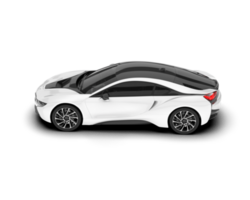 White sport car on transparent background. 3d rendering - illustration png