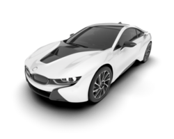 White sport car on transparent background. 3d rendering - illustration png