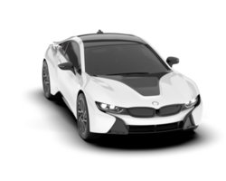 White sport car on transparent background. 3d rendering - illustration png