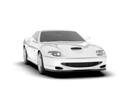 White sport car on transparent background. 3d rendering - illustration png