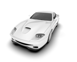 White sport car on transparent background. 3d rendering - illustration png