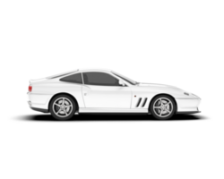 White sport car on transparent background. 3d rendering - illustration png