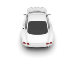 White sport car on transparent background. 3d rendering - illustration png