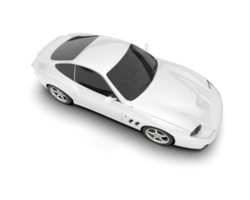 White sport car on transparent background. 3d rendering - illustration png