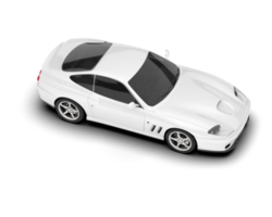 White sport car on transparent background. 3d rendering - illustration png