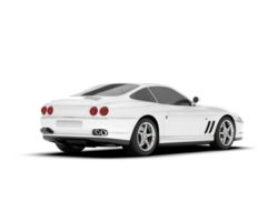 White sport car on transparent background. 3d rendering - illustration png