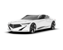 White sport car on transparent background. 3d rendering - illustration png