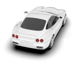 White sport car on transparent background. 3d rendering - illustration png