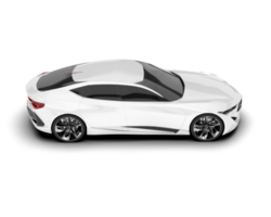 White sport car on transparent background. 3d rendering - illustration png