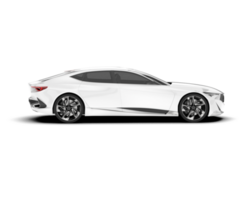 White sport car on transparent background. 3d rendering - illustration png