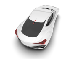 White sport car on transparent background. 3d rendering - illustration png