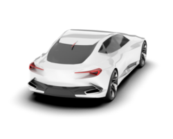 White sport car on transparent background. 3d rendering - illustration png