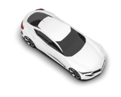 White sport car on transparent background. 3d rendering - illustration png