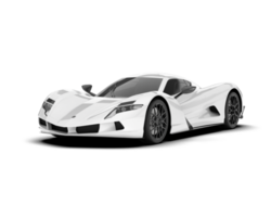 White sport car on transparent background. 3d rendering - illustration png