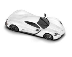 White sport car on transparent background. 3d rendering - illustration png