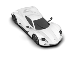 White sport car on transparent background. 3d rendering - illustration png