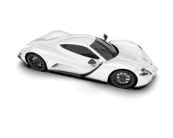 White sport car on transparent background. 3d rendering - illustration png