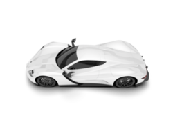 White sport car on transparent background. 3d rendering - illustration png