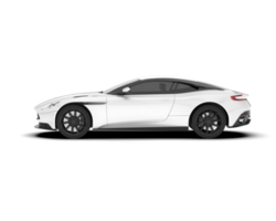 White sport car on transparent background. 3d rendering - illustration png