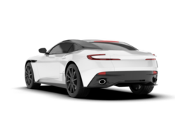 White sport car on transparent background. 3d rendering - illustration png